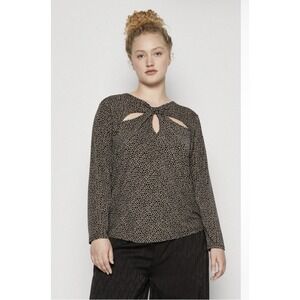 Michael Michael Kors Women's Giraffe Twist Keyhole Top Khaki, US M